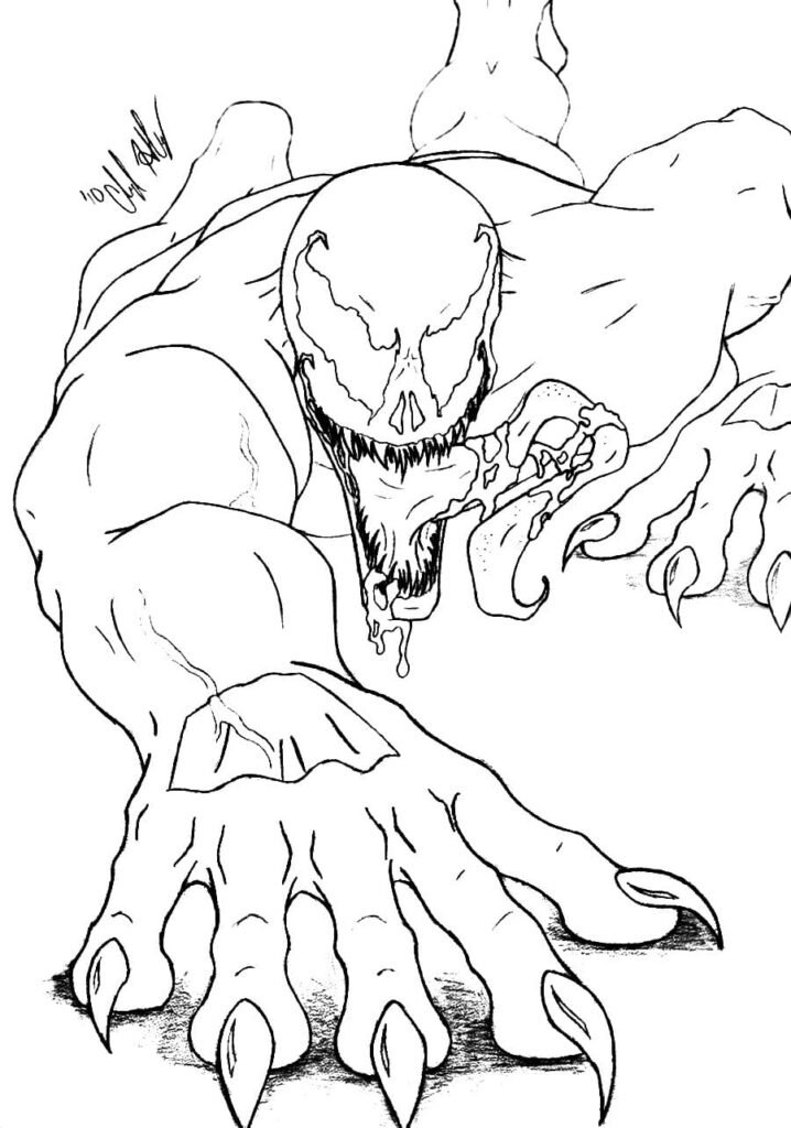 venom para colorir subindo