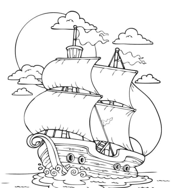 18 atividade de barco a vela para colorir