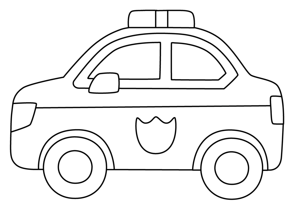 889 police car emoji coloring page 1