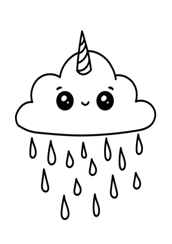 Nuven kawaii para colorir
