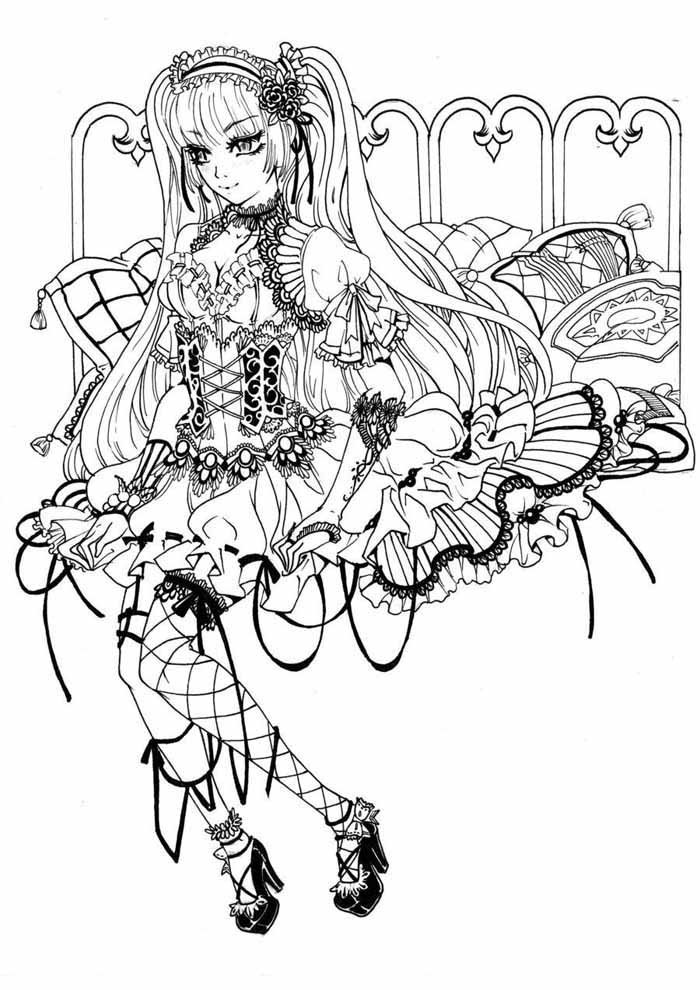 anime gotica para colorir
