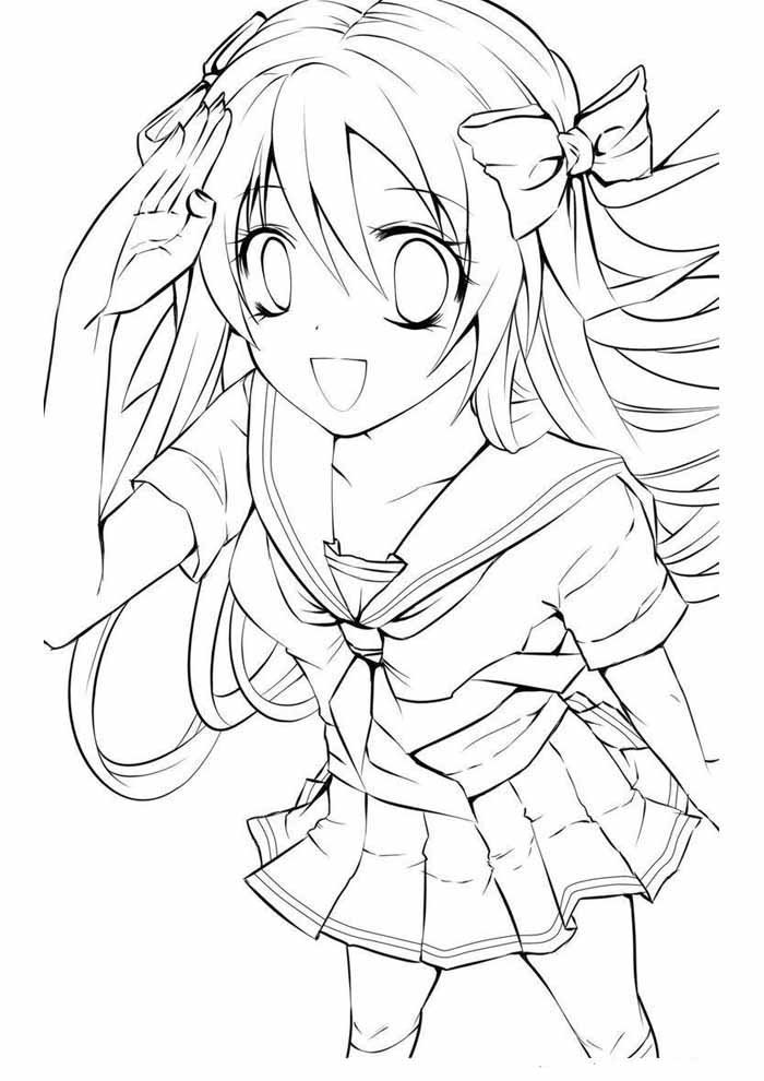 anime na escola para colorir