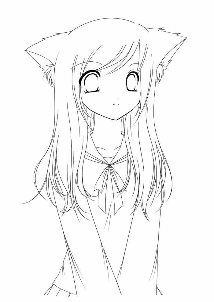 anime para colorir menina timida