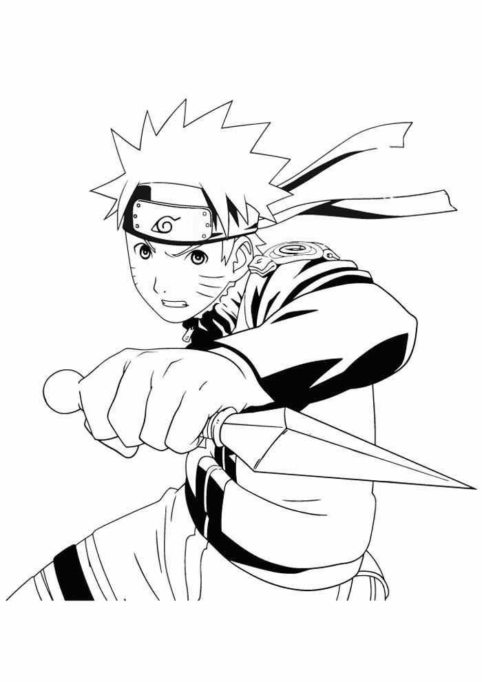 anime para colorir naruto faca