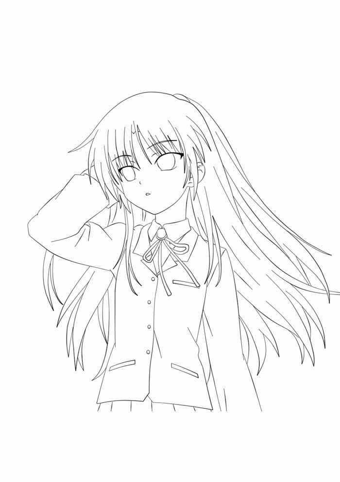 anime para colorir pensativa
