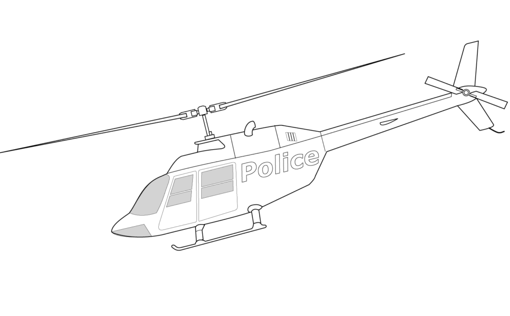 bell 206a police helicopter coloring page