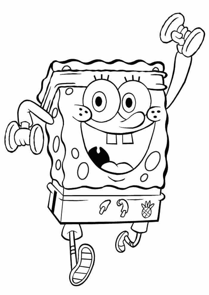 bob esponja para colorir levantando pesos