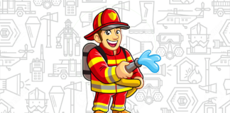 bombeiro para colorir