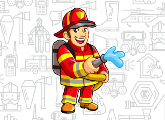 bombeiro para colorir