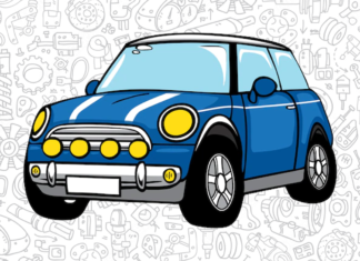 carros com nomes para colorir