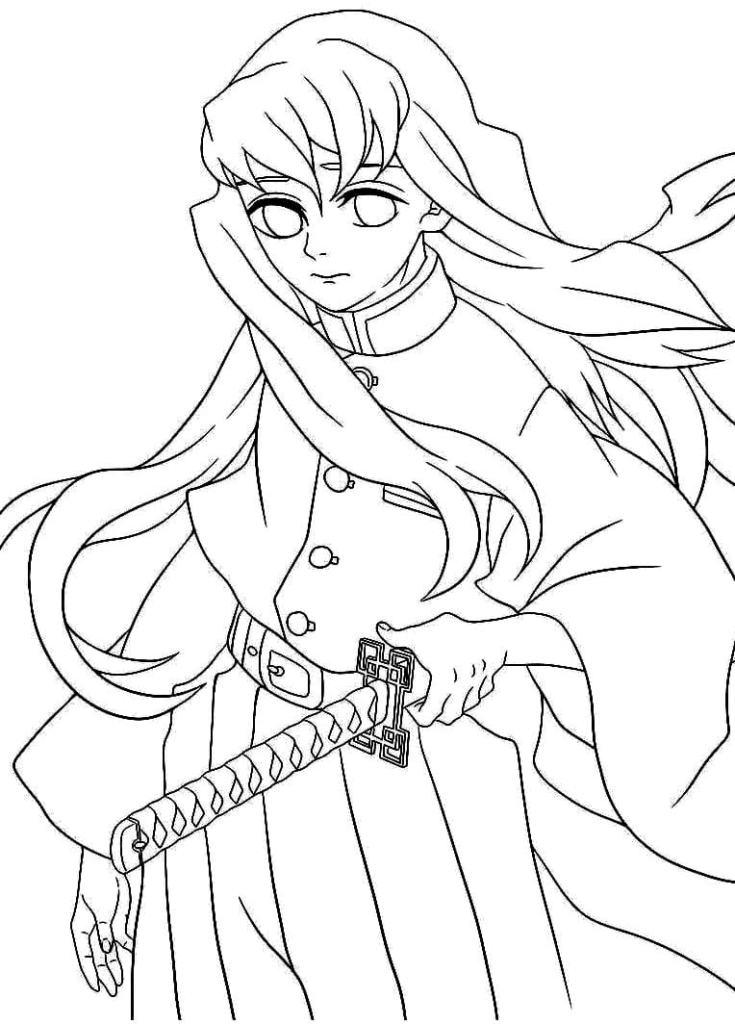 demon slayer para colorir muichiro tokito corpo