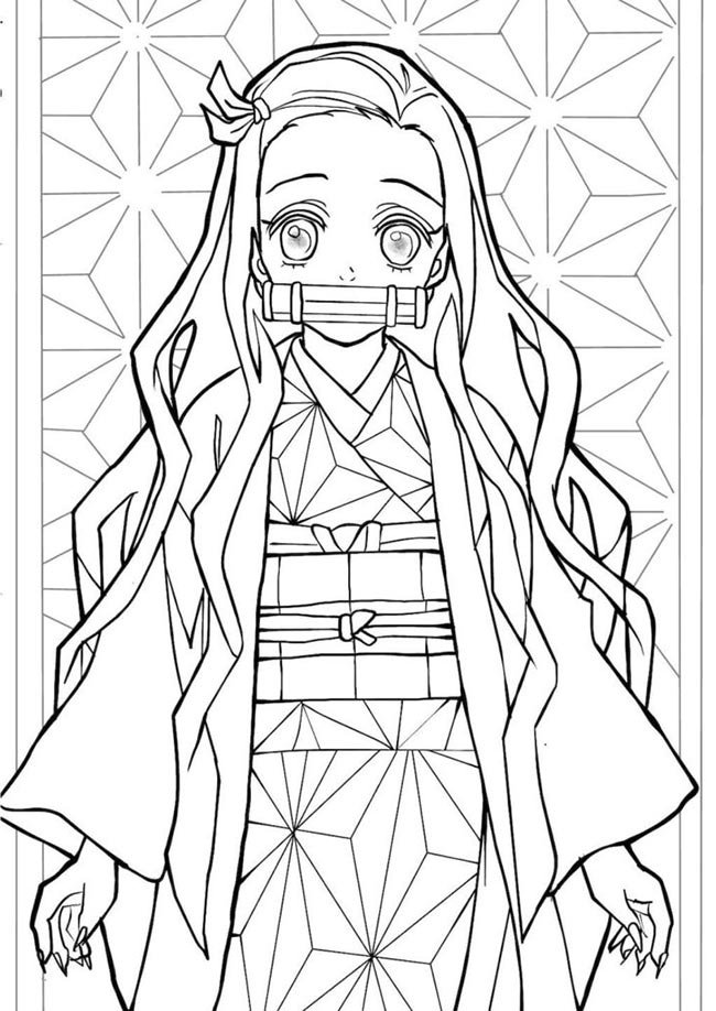 Desenhos de Nezuko para Colorir e Imprimir 