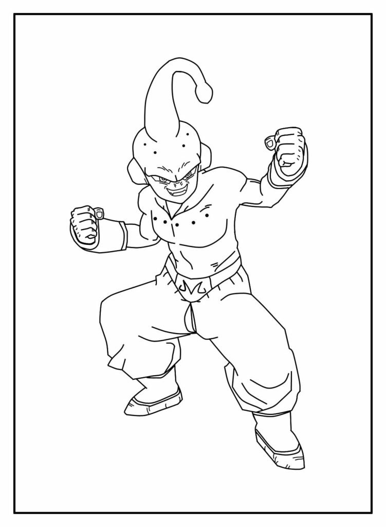 Desenho de Majin Boo engraçado para colorir - Tudodesenhos