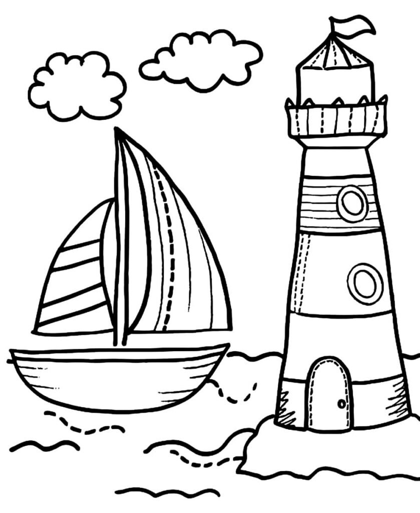 desenho de barco para colorir 1