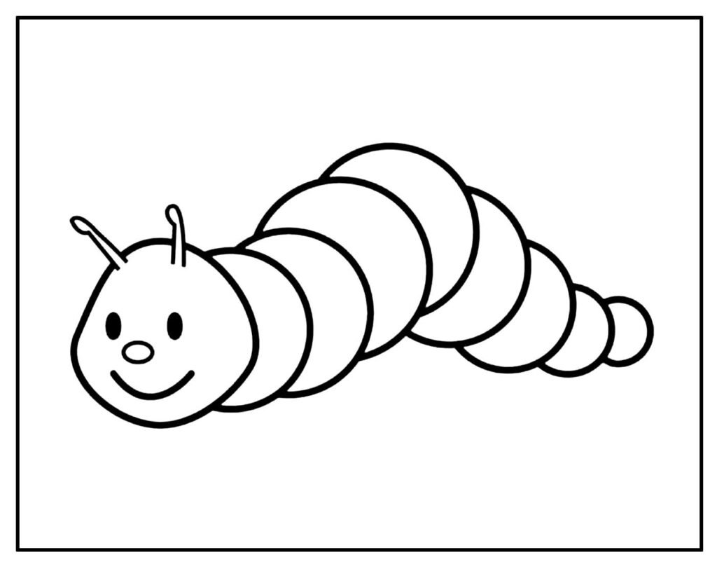 desenho de lagarta simples e facil de colorir 10 1