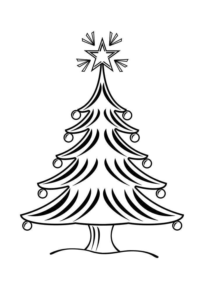 desenho de natal para colorir arvore de natal com bolas e estrela