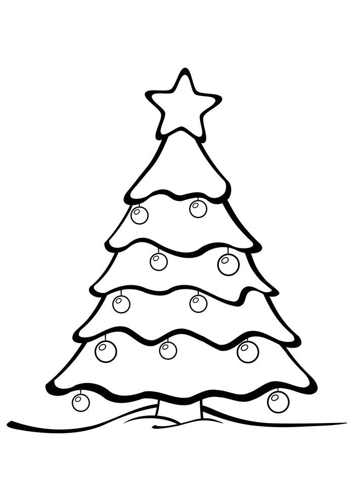 desenho de natal para colorir arvore de natal com enfeites