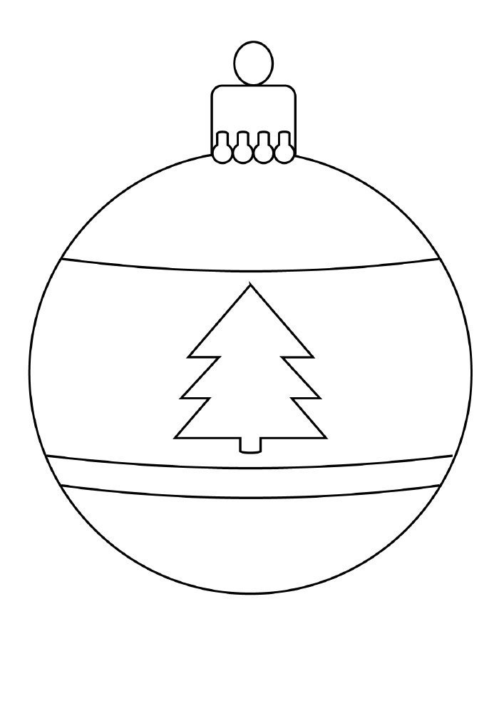 desenho de natal para colorir bola de natal com desenho de arvore