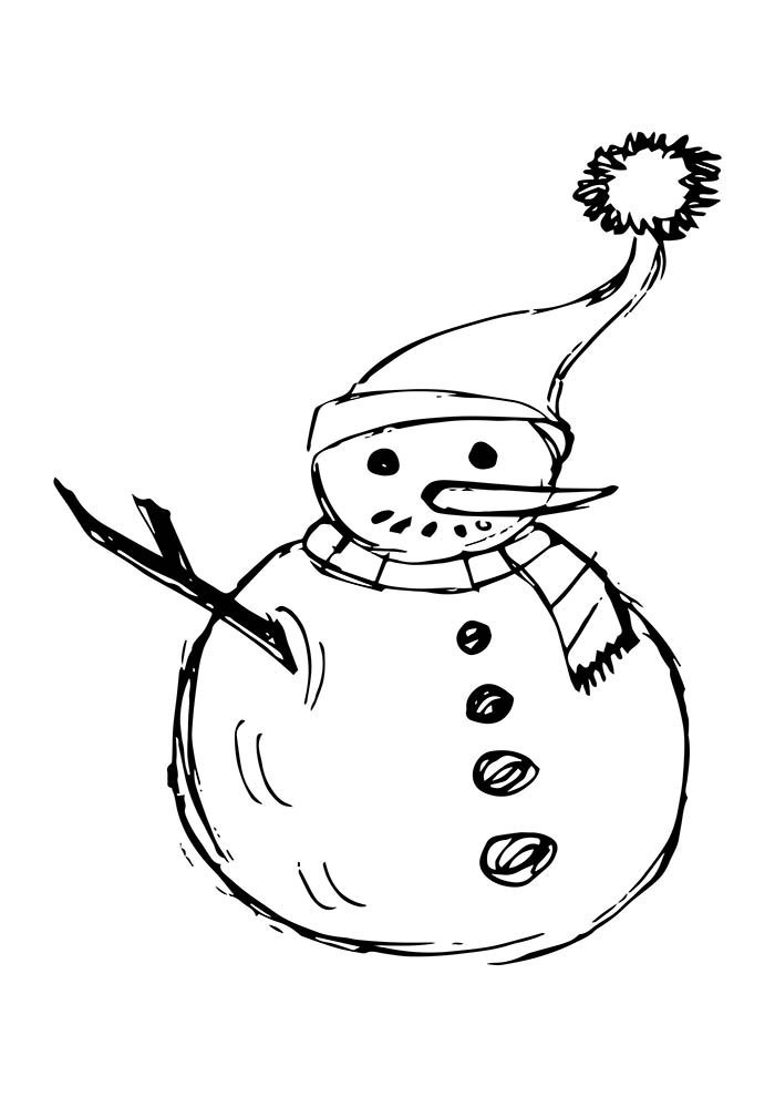 desenho de natal para colorir boneco de neve