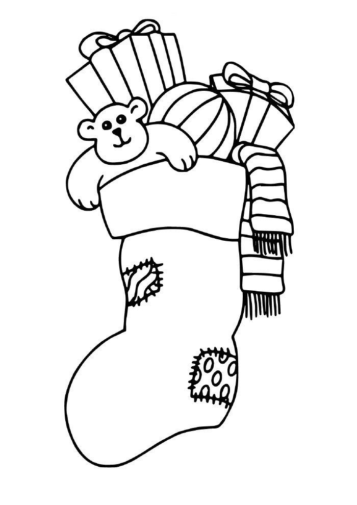 desenho de natal para colorir bota