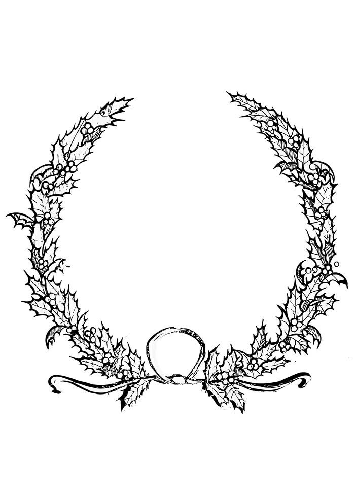 desenho de natal para colorir guirlanda