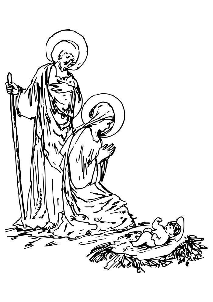desenho de natal para colorir menino jesus