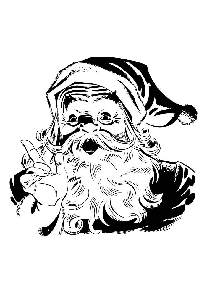 desenho de natal para colorir papai noel rosto