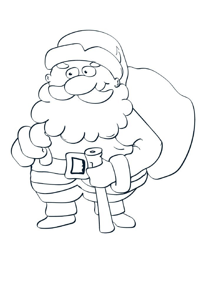 desenho de natal para colorir papai noel simpatico