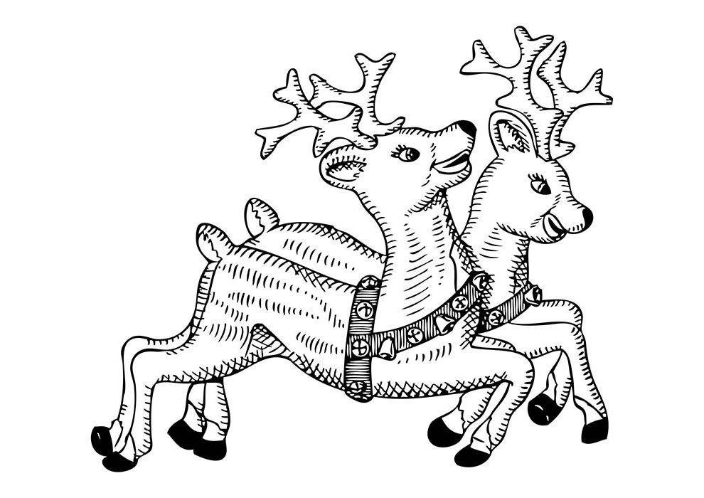 desenho de natal para colorir renas rotated 1