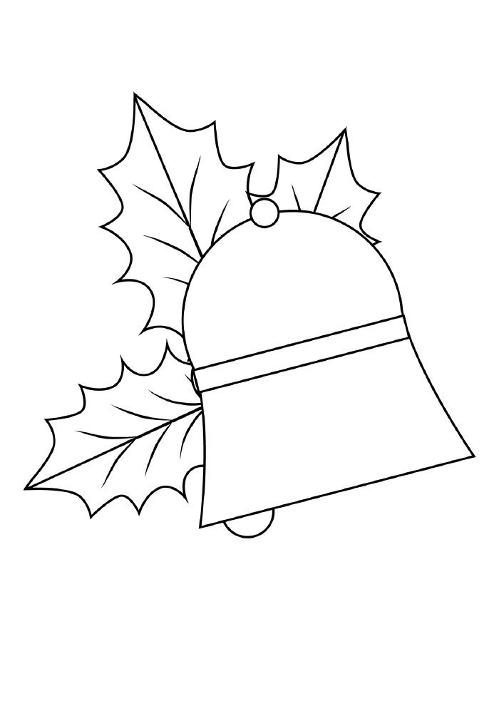 desenho de natal para colorir sino enfeitado
