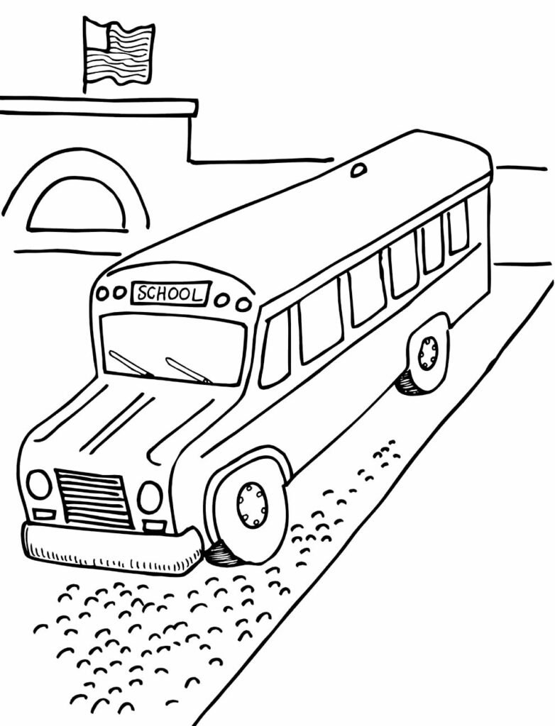 desenho de onibus para pintar e colorir facil 4