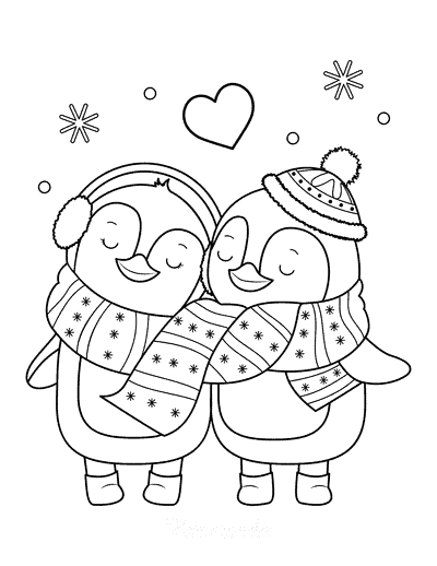 desenho de pinguins fofos