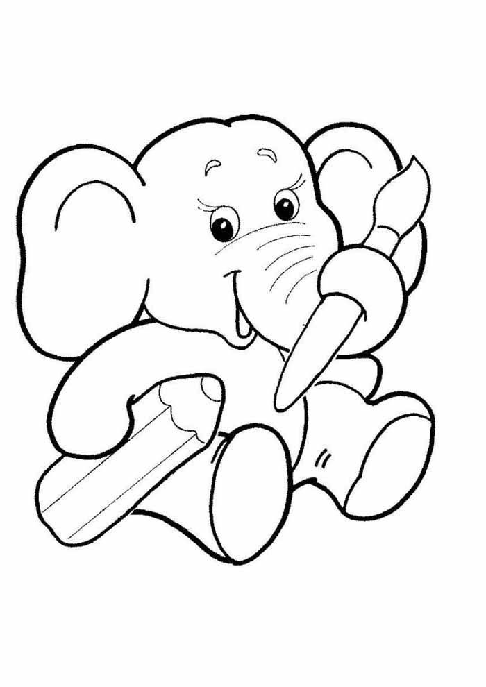 desenho infantil para colorir elefante