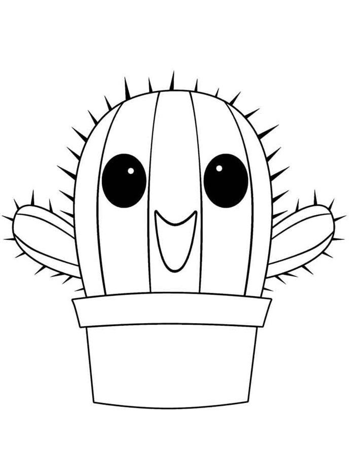 desenho kawaii cacto para colorir