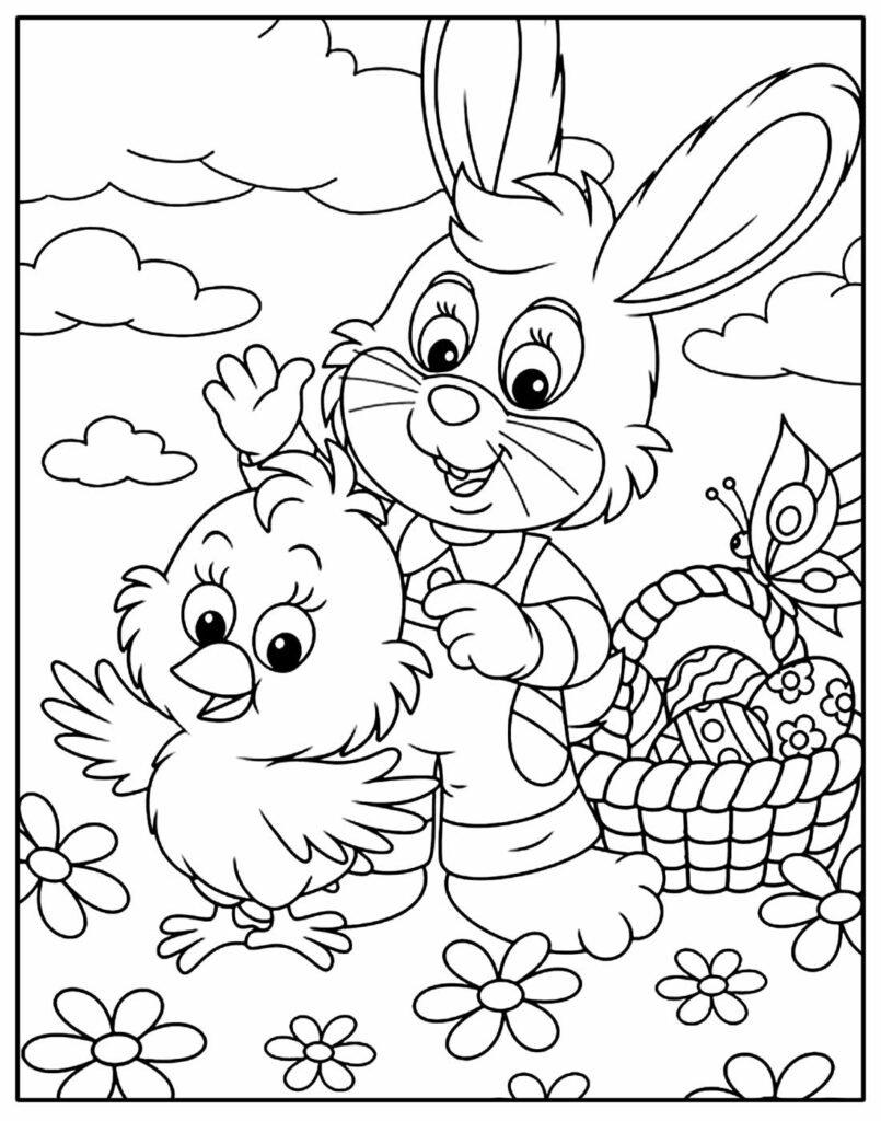 desenho para colorir de pascoa facil e simples 10