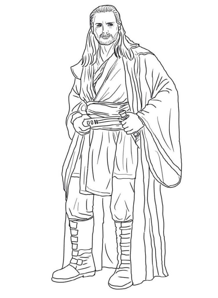 desenho qui gon jinn imprimir colorir 751x1024 1