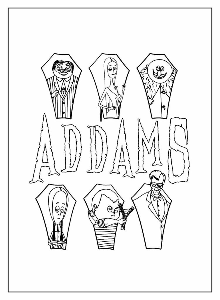 Desenhos de Wandinha Addams Para Colorir e Imprimir - Pintar