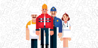 desenhos das profissoes com nomes para colorir