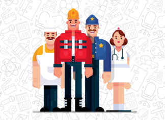 desenhos das profissoes com nomes para colorir