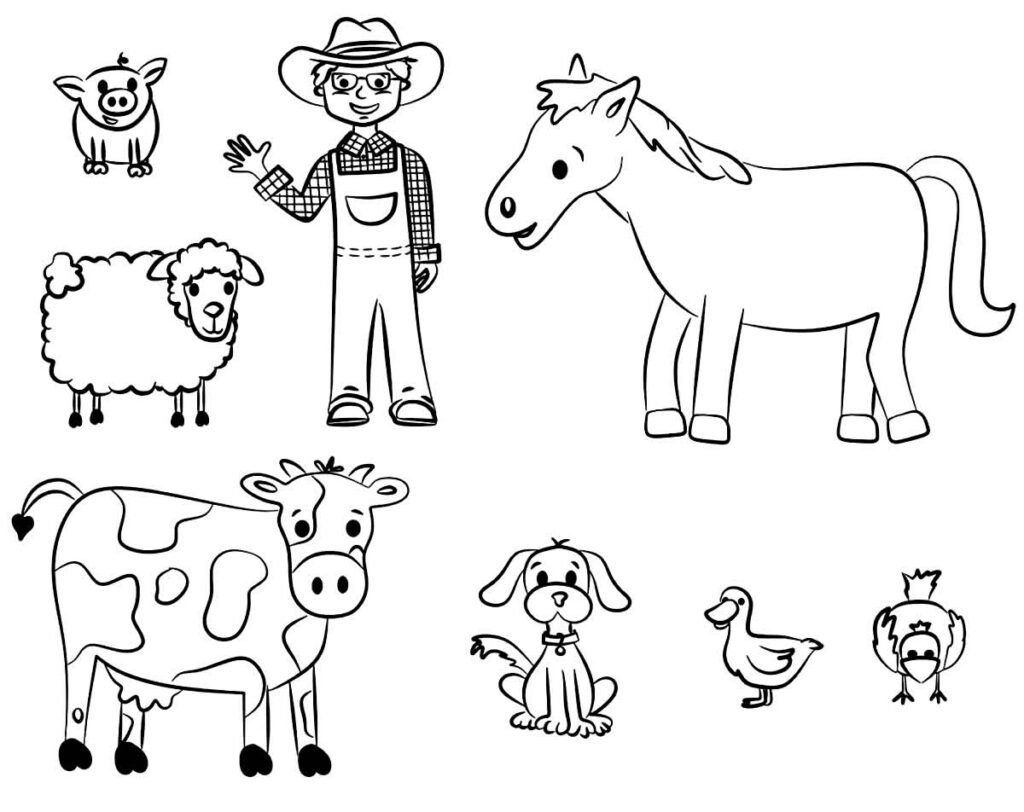 desenhos de animais da fazenda para colorir 1
