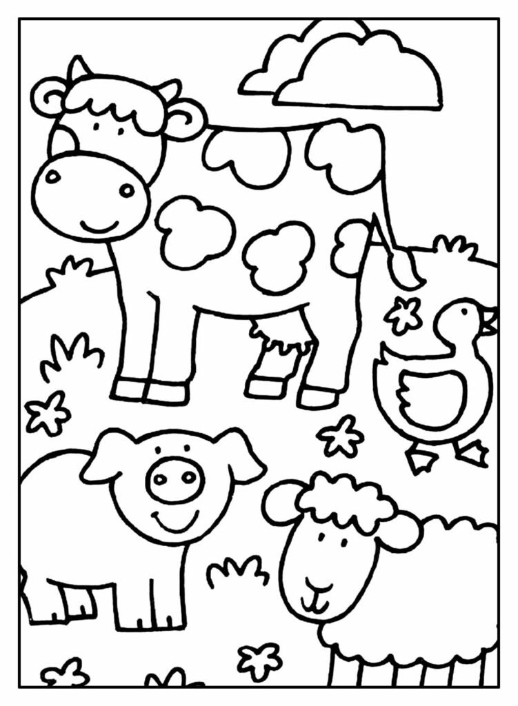desenhos de animais da fazenda para colorir 2