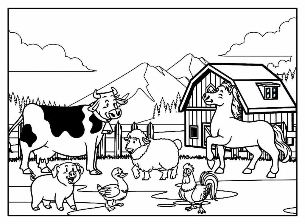 desenhos de animais da fazenda para colorir 30