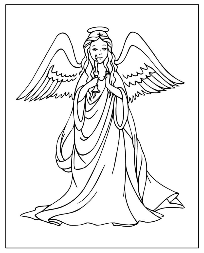 desenhos de anjinhos e anjinhas para colorir e pintar facil 1