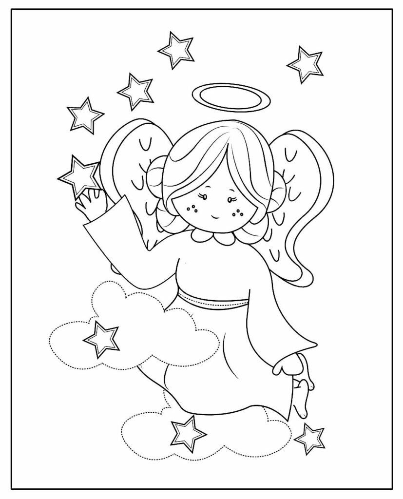 desenhos de anjinhos e anjinhas para colorir e pintar facil 11