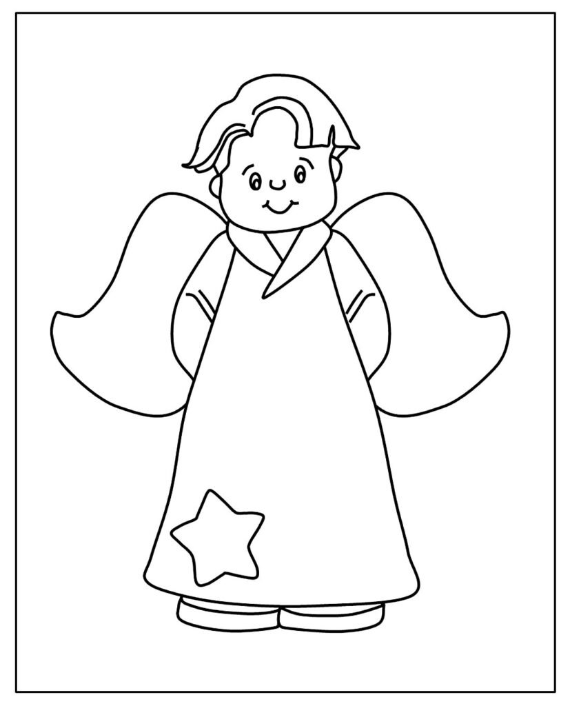 desenhos de anjinhos e anjinhas para colorir e pintar facil 2