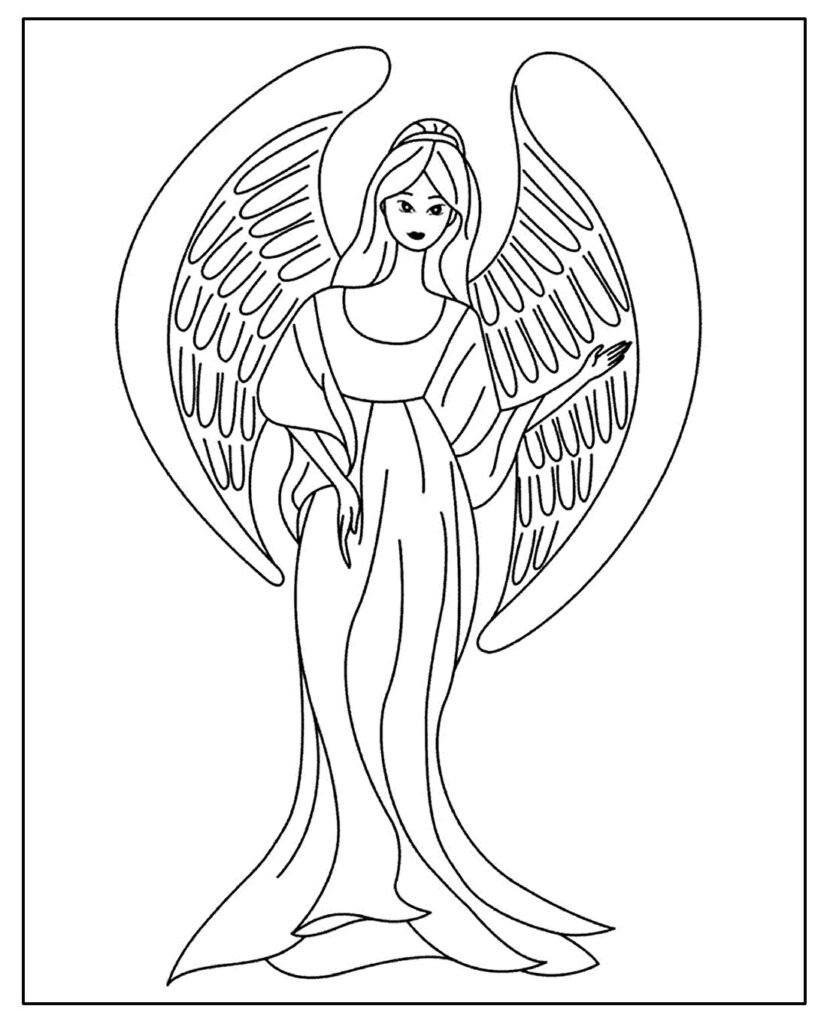 desenhos de anjinhos e anjinhas para colorir e pintar facil 3