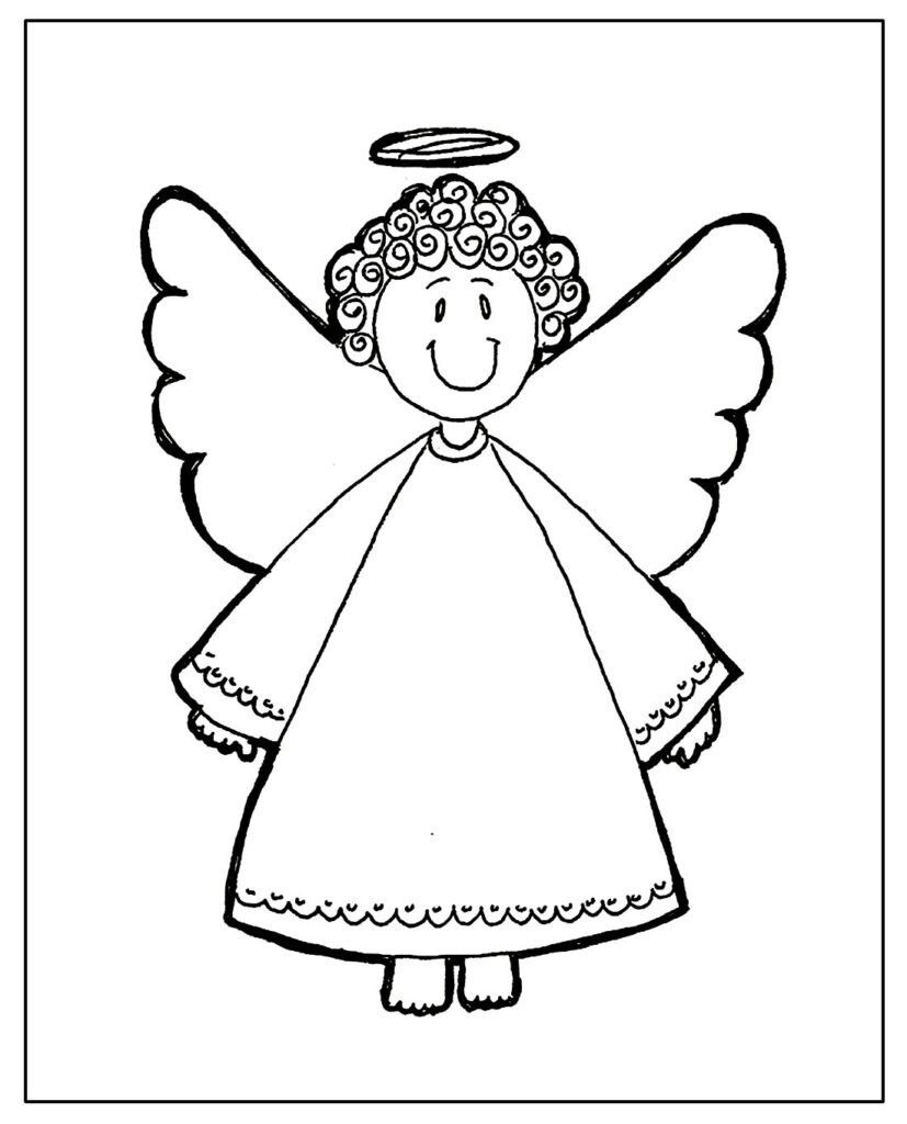 desenhos de anjinhos e anjinhas para colorir e pintar facil 5