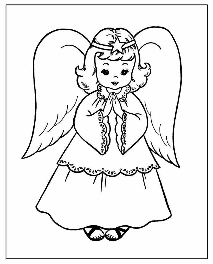 desenhos de anjinhos e anjinhas para colorir e pintar facil 9