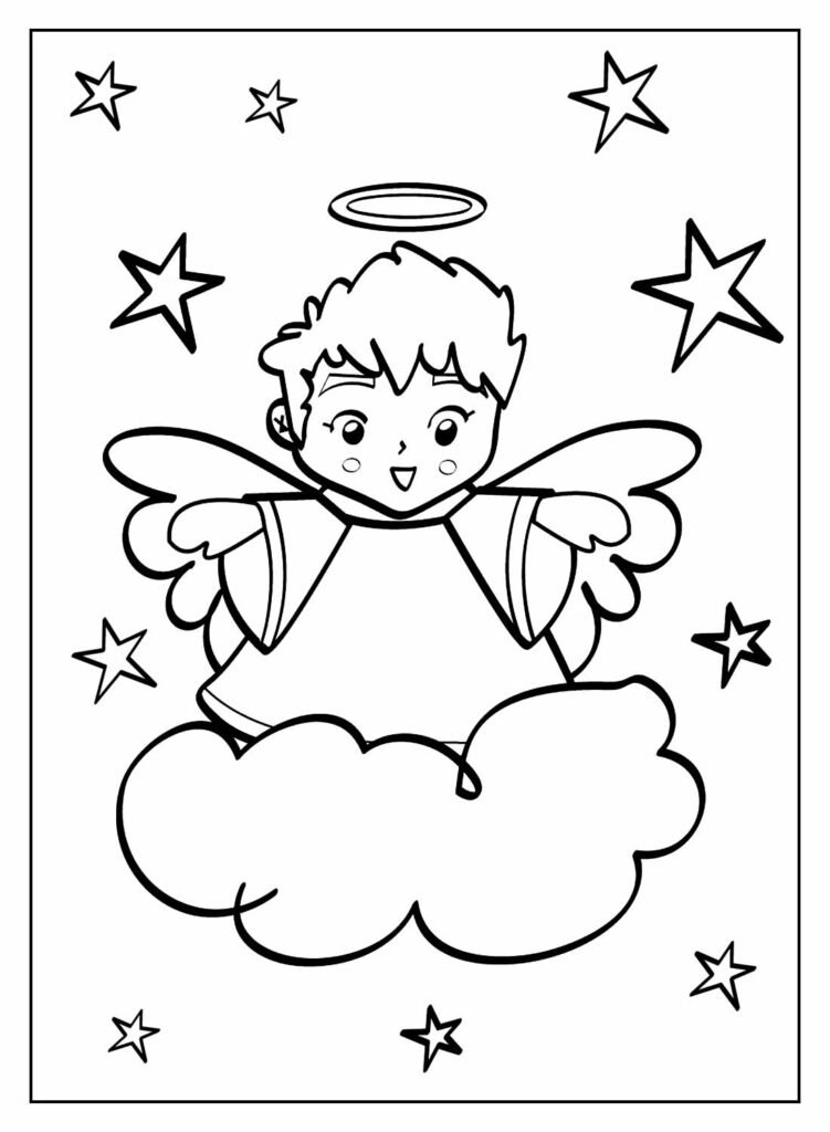 desenhos de anjinhos para colorir 17