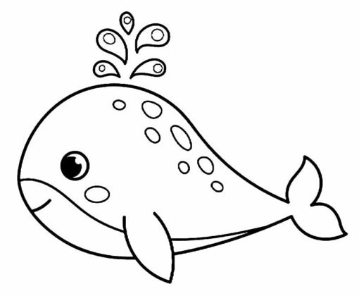 Desenhos de Baleia para Colorir e Imprimir